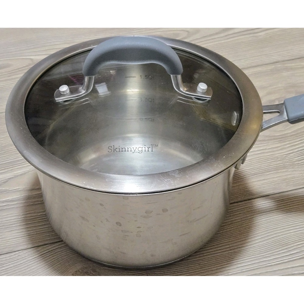 Skinnygirl Stainless‎ Steel Pot 2.7 Quart /w Lid Induction Ready Rare Pan Skinny